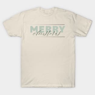 Merry Christmas Green Sage Script T-Shirt